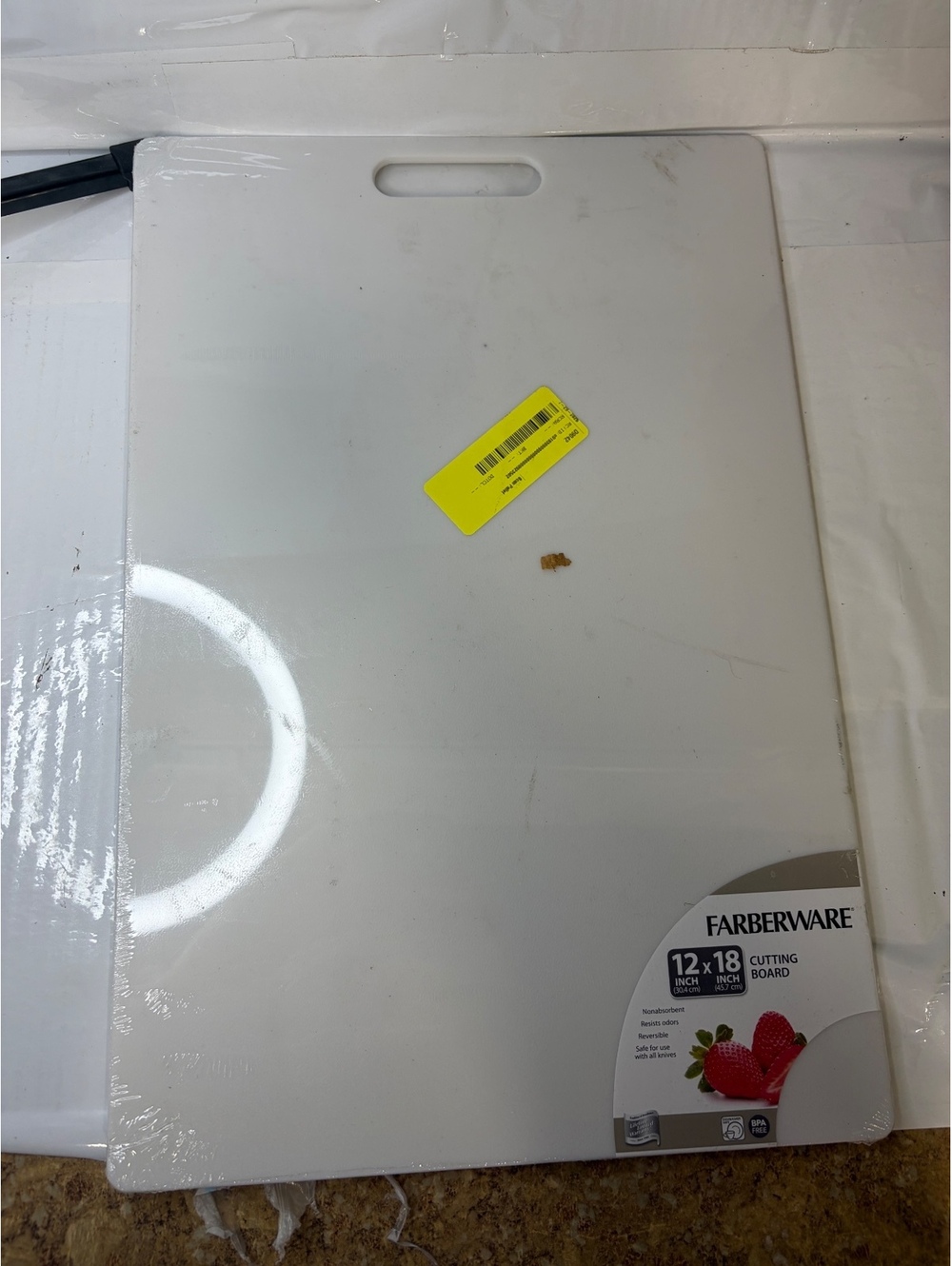 Farberware 12x18 Inch White Cutting Board Nonabsorbent Reversible